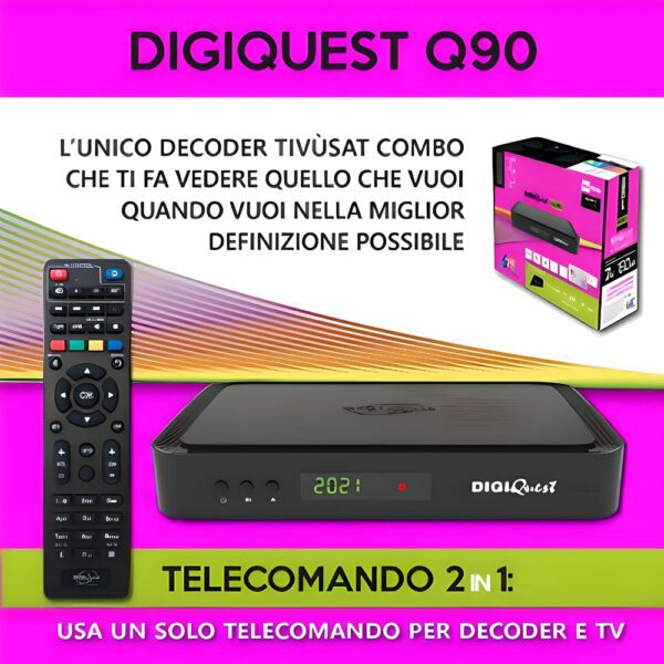 Digiquest Q90 decoder sat tivusat registratore 4k ultra hd 2