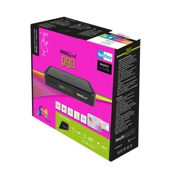 Digiquest Q90 decoder sat tivusat registratore 4k ultra hd box