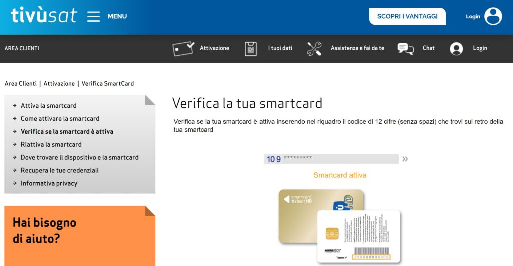 Smartcard Tivusat attiva